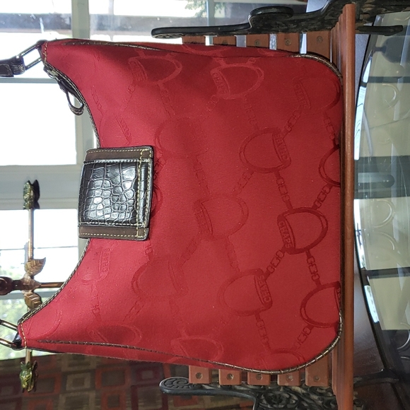 FF ๐๐ค๐ CHAPS EST 1974 RED BROWN HANDBAG PURSE SATCHEL SHOULDER BAG - Picture 5 of 10